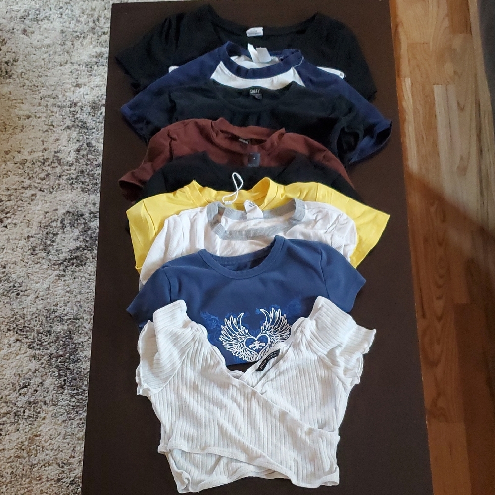 Stylish Women's Crop Tops Set - Black, Blue, Yellow, White, Brown
